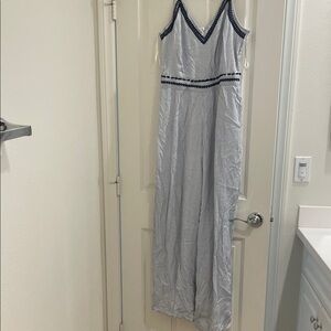 Japna Elegant White Jumpsuit with Black Detailing